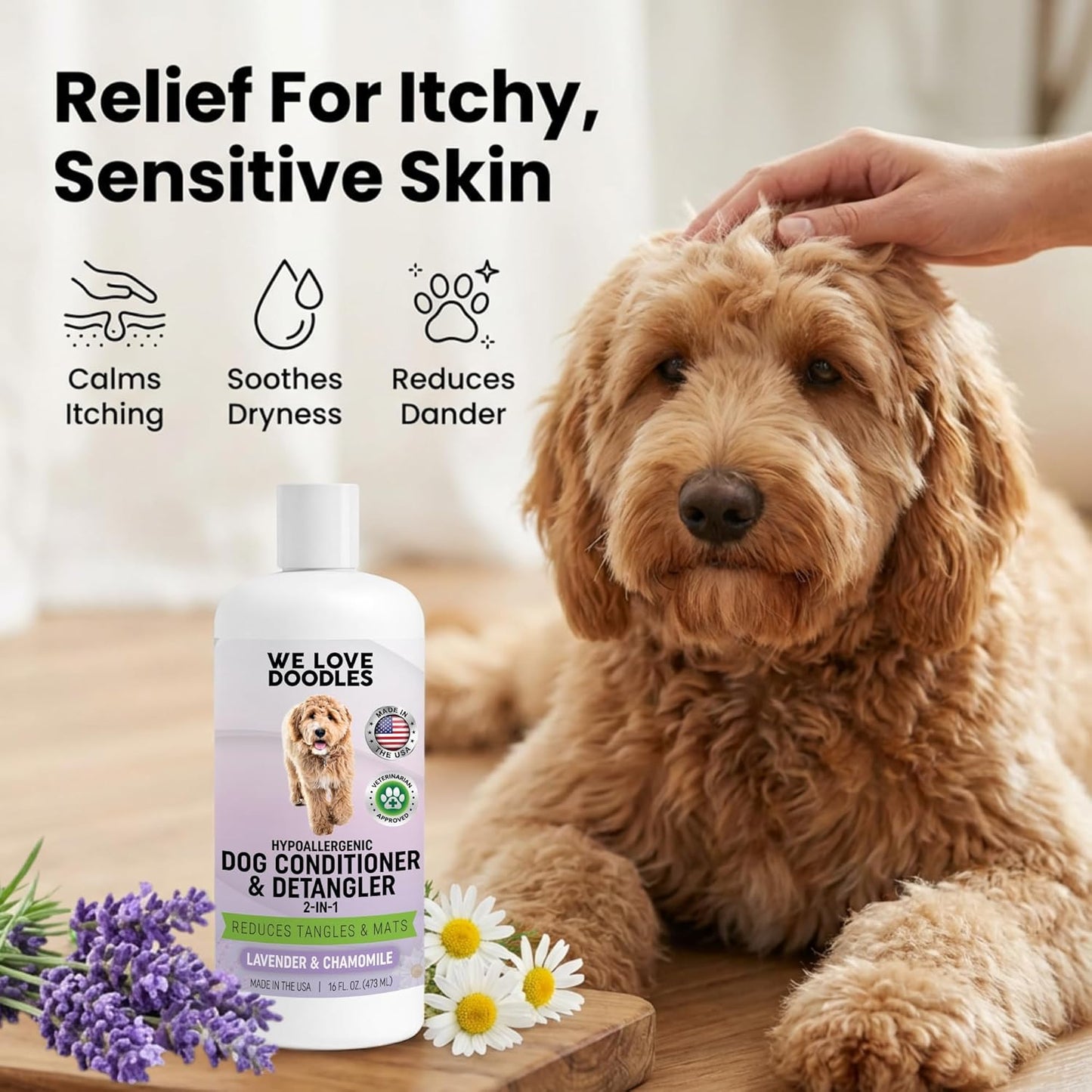 We Love Doodles professional grooming conditioner for Poodles and Goldendoodles