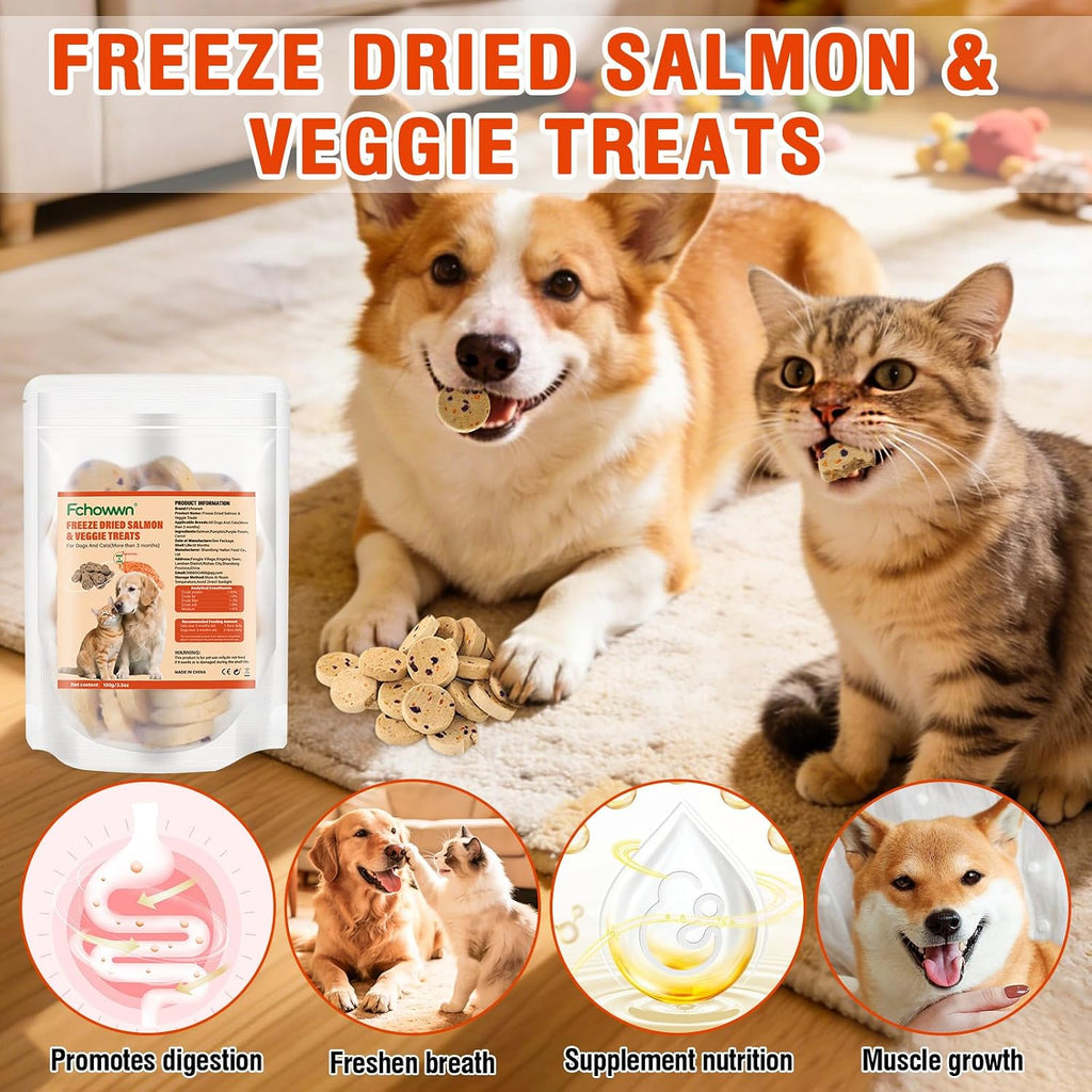 Fchowwn pet treats ingredients including pumpkin and salmon