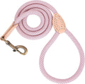 Mile High Life climbing rope dog leash pink front view showcasing the durable braided nylon structure