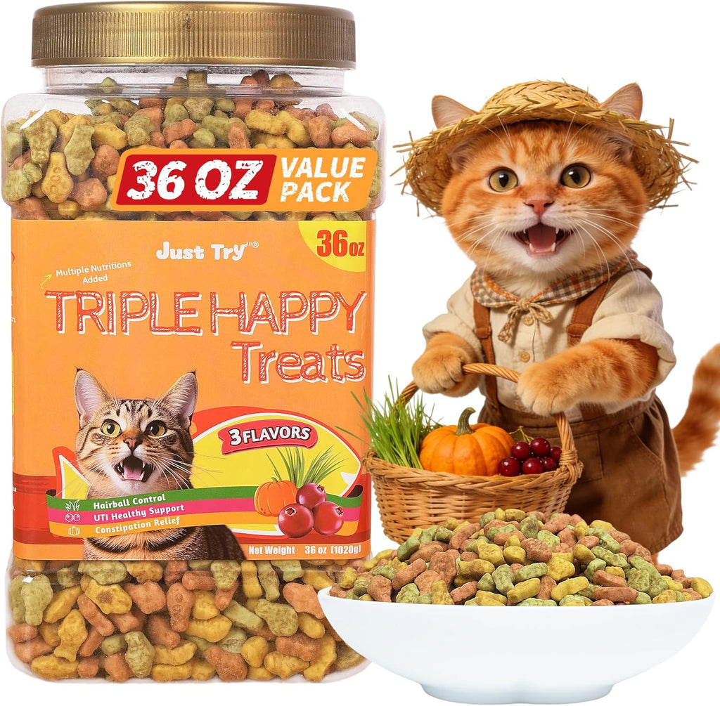 Just Try Cat Treats for Indoor Cats Hairball Control Natural Salmon Healthy Cat Grass Treats Kitten Snacks Training Biscuits Catnip for Cats Dental Care 13.4 OZ - Image 10