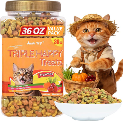 Just Try Cat Treats for Indoor Cats Hairball Control Natural Salmon Healthy Cat Grass Treats Kitten Snacks Training Biscuits Catnip for Cats Dental Care 13.4 OZ - Image 10