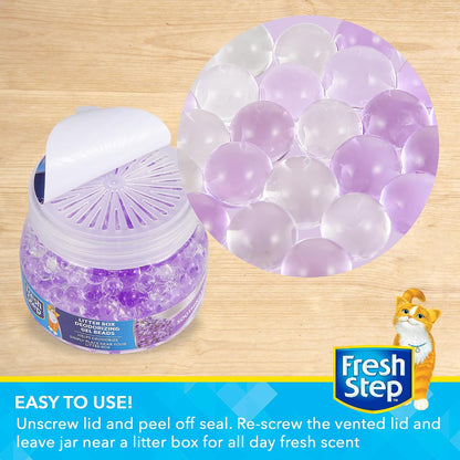 Fresh Step Litter Box Deodorizing Gel Beads, Soothing Lavender Scent, Neutralizes Pet Odors Around the Litter Box, Vented Lid for Continuous Fragrance Release, 12 Oz - Image 4