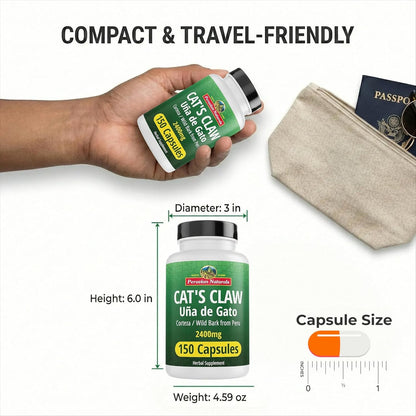 Authentic Amazonian Uncaria tomentosa bark extract dietary supplement bottle