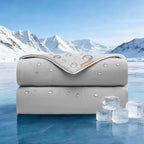 PPOLCA cooling waterproof pet blanket front view on a modern couch.