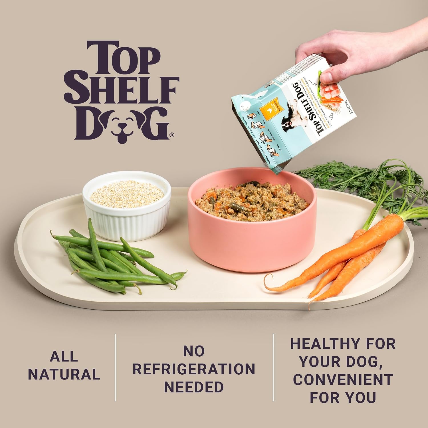 Top Shelf Dog shelf stable dog food label