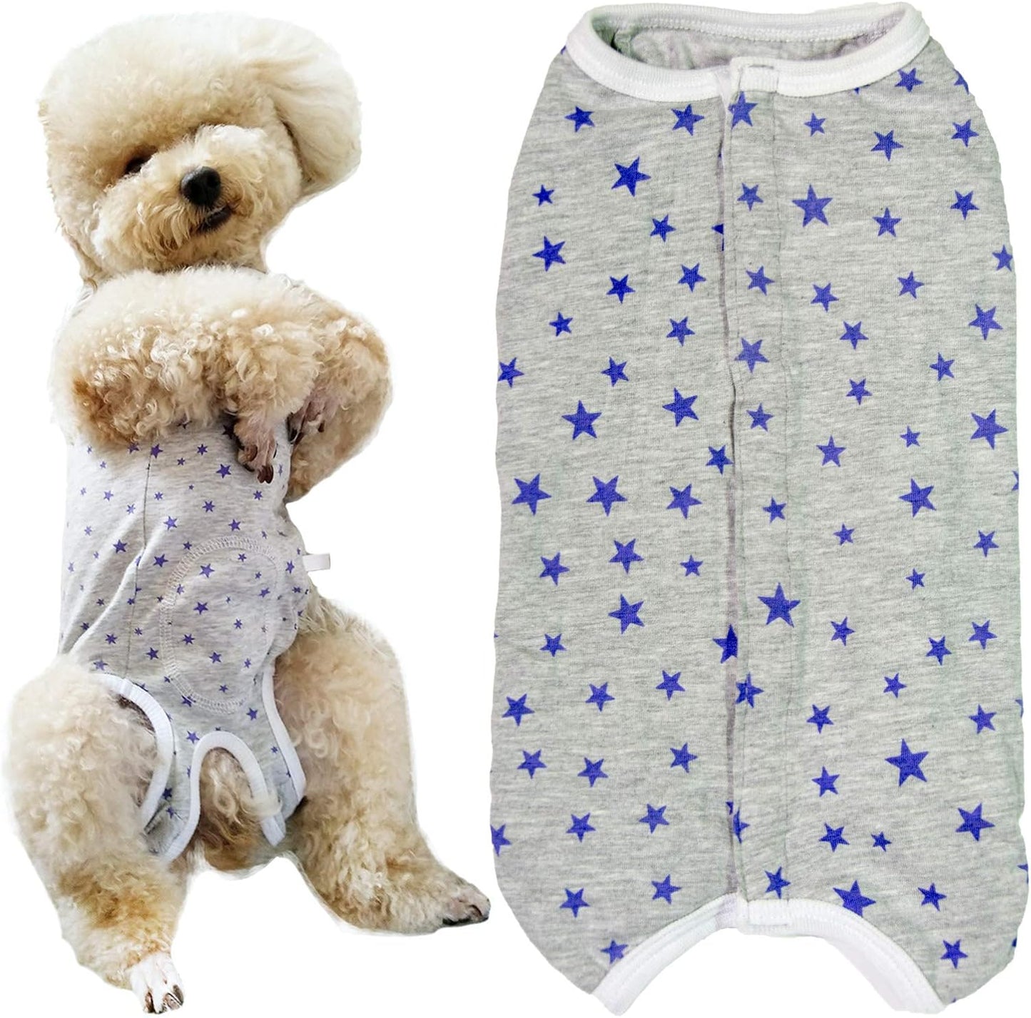 Dog's Recovery Suit Post Surgery Shirt for Puppy, Wound Protective Clothes for Little Animals Dogs Cats (Pink White Stripe-s) - Image 13