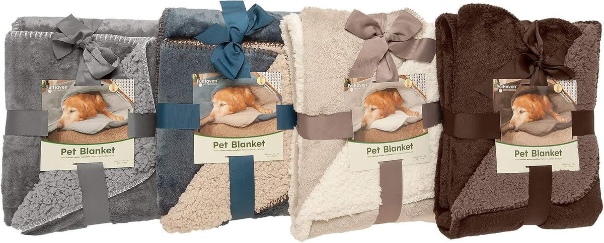Furhaven Waterproof & Self-Warming Throw Blanket for Dogs & Indoor Cats, Washable & Reflects Body Heat - Terry & Sherpa Dog Blanket - Silver Gray, Medium - Image 9