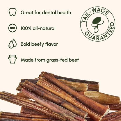 Six inch natural beef dog chews isolated display.