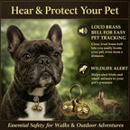 Four piece alloy pet charms showing antique brass color and attached split rings for dog collars