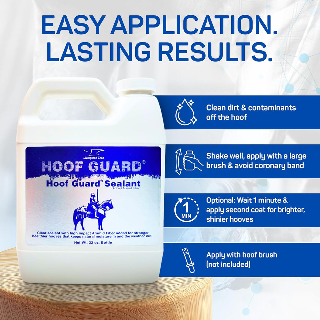 Livingston Tech horse hoof protector with ultraviolet inhibitors to prevent sun damage
