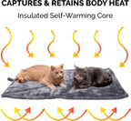 Furhaven ThermaNAP large gray pet mat placed inside a dog crate