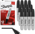 Sharpie Permanent Markers, Chisel Tip, Black, 12 Count - Home, School, Office Supplies - Image 1
