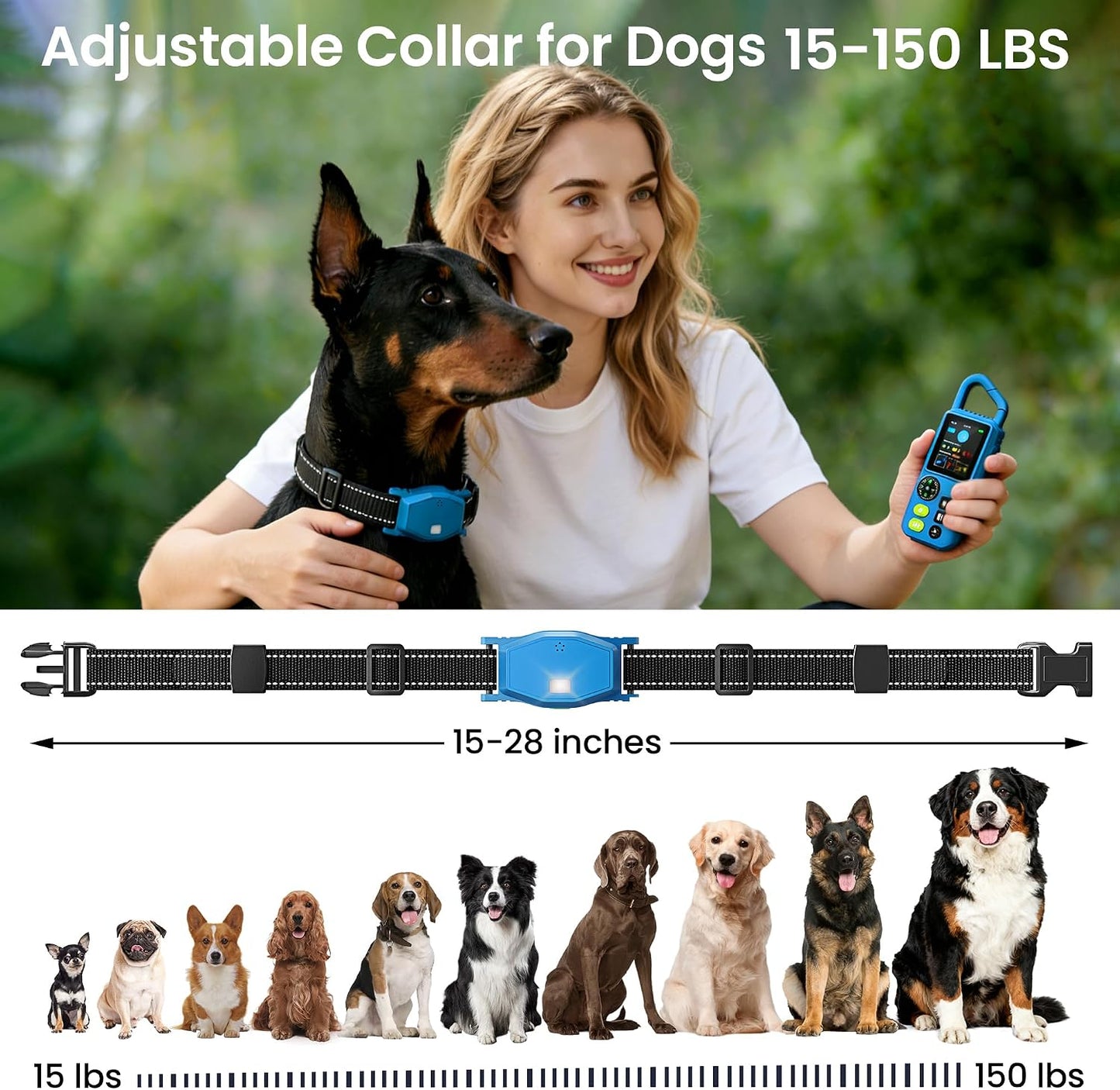 Wireless leash transmitter display screen monitoring pet status