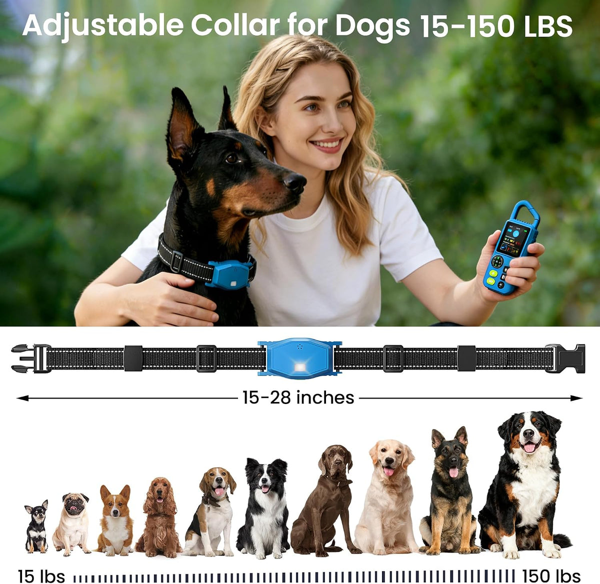 Wireless leash transmitter display screen monitoring pet status