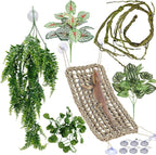 Reptile Plants for Bearded Dragon Tank Accessories, Terrarium Plant Artificial Decor for Snake Cage, Fake Plant for Leopard Gecko Habitat, Lizard Chameleon Ball Pythons (Group BN) - Image 10