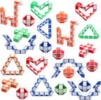 Yeetec magic speed cubes 24 pack front view showing multiple colorful mini snake puzzles
