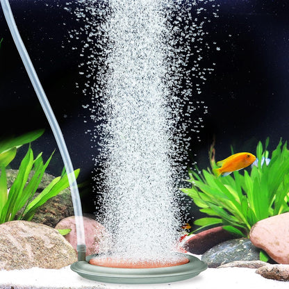 hygger Aquarium Air Stone, 4.1 Inch Nano Air Stone Makes Super Tiny Bubbles, Ultra Quiet Dissolved Oxygen Diffuser Small Airstone with Stainless Steel Base for Aquarium, Fish Tank & Hydroponic, Round - Image 9