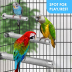KATUMO Parrot Perch - Stainless Steel African Grey Perch Bird Cage Accessories for Small to Large Parrots (11.8 x 1.2 inch) - Image 4