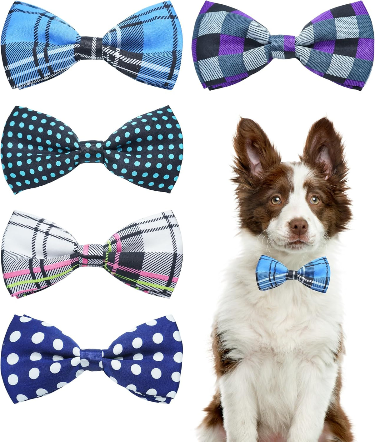 PET SHOW 12 Colors Plain Small Dogs Collar Embellishment Attachment Bow Ties Puppies Cats Collar Charms Accessories Slides Bowties for Birthday Wedding Parties Assorted Pack of 12 - Image 10