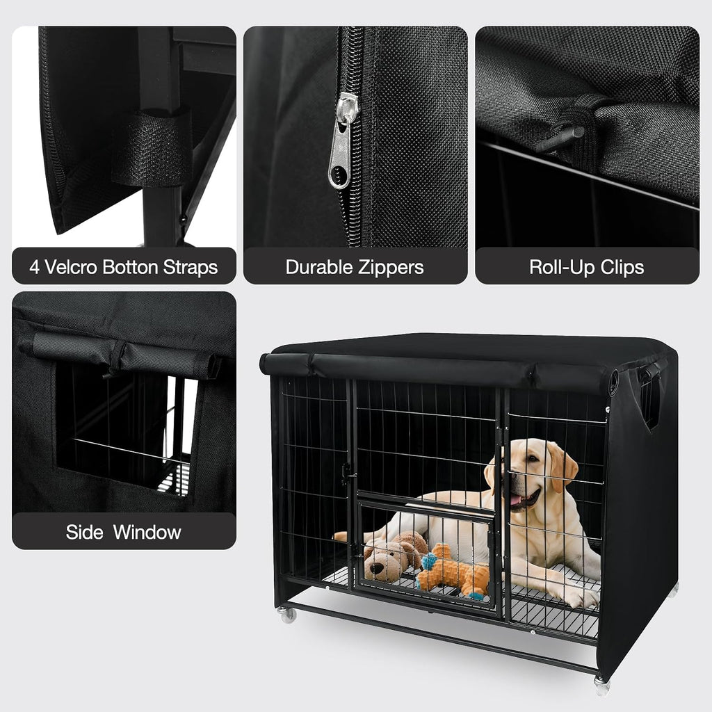 VURIVO heavy duty dog cage cover fabric close up highlighting the durable scratch resistant material