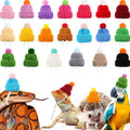 MTLEE mini pet snake hat front view featuring colorful knitted beanies