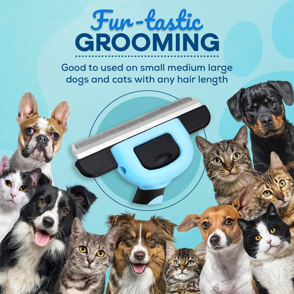 Sinko pet brush efficiently removing loose undercoat fur from a cat.