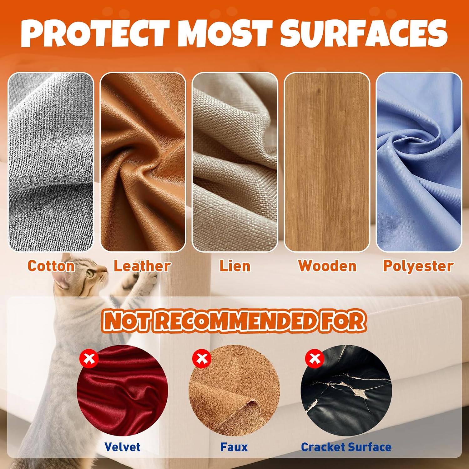 TiddieBair furniture guard transparent sheet texture detail