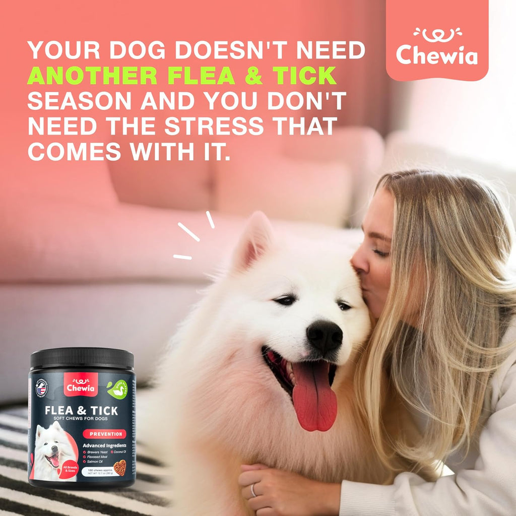 Dog Flea and Tick Treatment Chews - Flea and Tick Prevention for Dogs - Flea & Tick Chewables - Natural Dog Flea & Tick Control Soft Treats - Flea Chewables for Dogs - Immune Support Supplement - Image 9