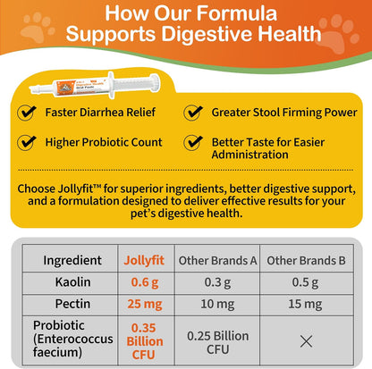 Jollyfit kaolin pectin anti diarrhea paste back label ingredients