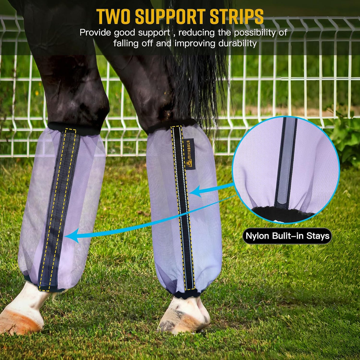 MIYABALA fine mesh horse leggings set of four in purple color