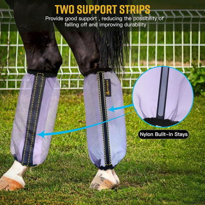 MIYABALA fine mesh horse leggings set of four in purple color