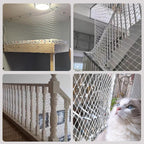 Detailed view of rope netting mesh size and quality