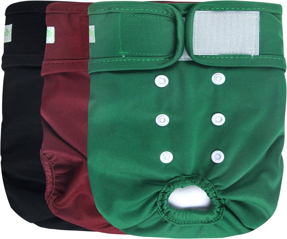 wegreeco Washable Reusable Premium Female Dog Diapers, Medium Dog Doggie Puppy & Doggy Diapers Female for Dog Waist 9.6"-14", Period Panties in Heat (Pack of 3, Medium) - Image 10