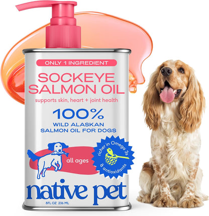 Native Pet Omega 3 Fish Oil for Dogs & Cats - Wild Alaskan Salmon Oil for Dogs Skin and Coat, Supports Joints, Heart & Shedding - Fast-Absorbing Omega 3 6 9 Liquid Supplement - 8oz - Image 13