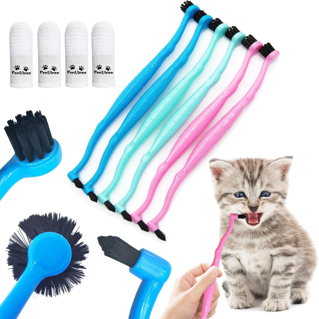 Dual Sided Cat Toothbrush Dog Toothbrush Finger Brush Micro Head, Suitable for Small to Large Dogs & Cats (White, Small) - Image 10