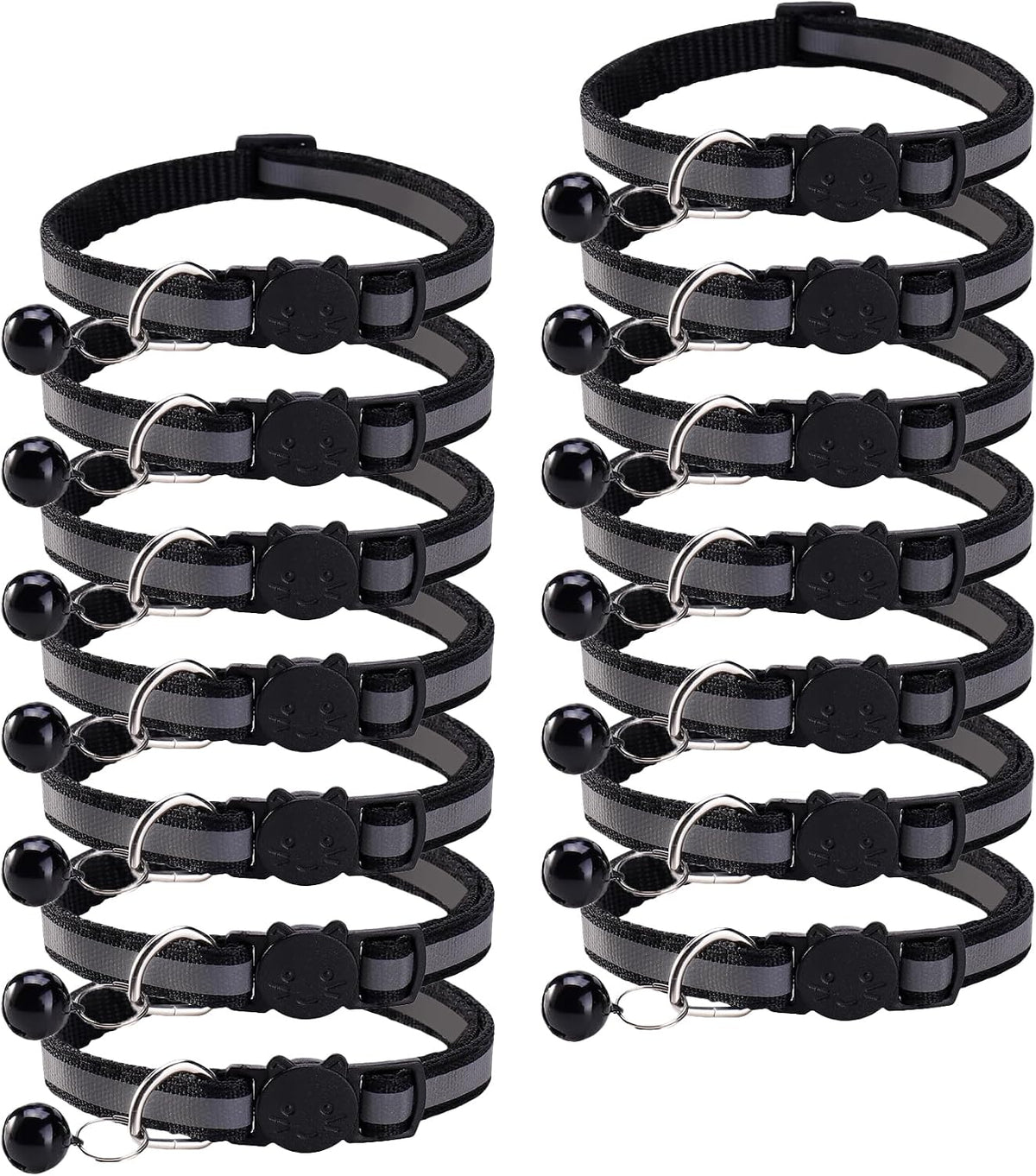 14 Pack Breakaway Cat Collar with Bell, Reflective Kitten Collar for Girl Boy Cats, Safety Buckle Adjustable 7.5-12.5 Inch, 0.4 Inch Width Lightweight, Pet Gifts (Multi-Colored) - Image 15