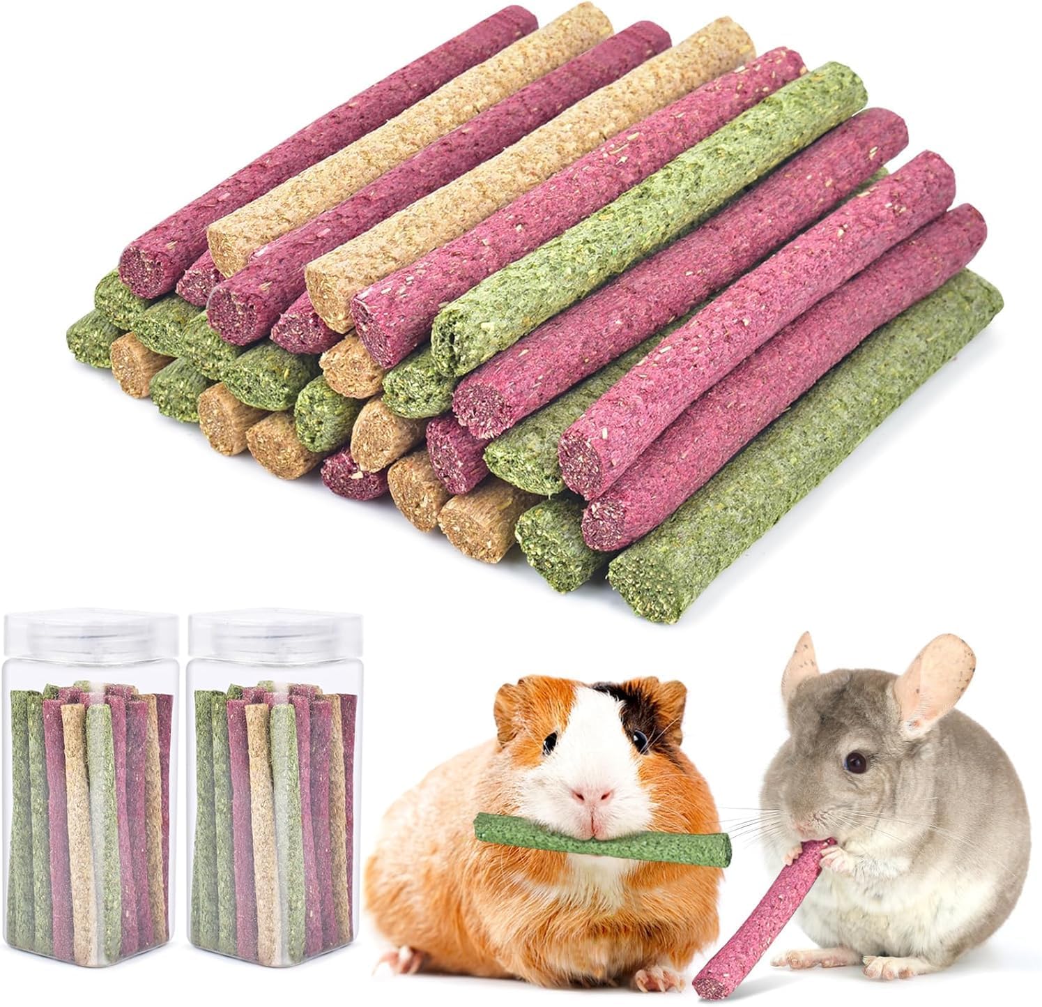 ERKOON Timothy Hay Sticks,Rabbit Chew Toys for Teeth Natural Molar Sticks Rabbits Treats for Bunnies, Chinchilla Guinea Pigs, Gerbil, Hamster (25 Pcs) - Image 11