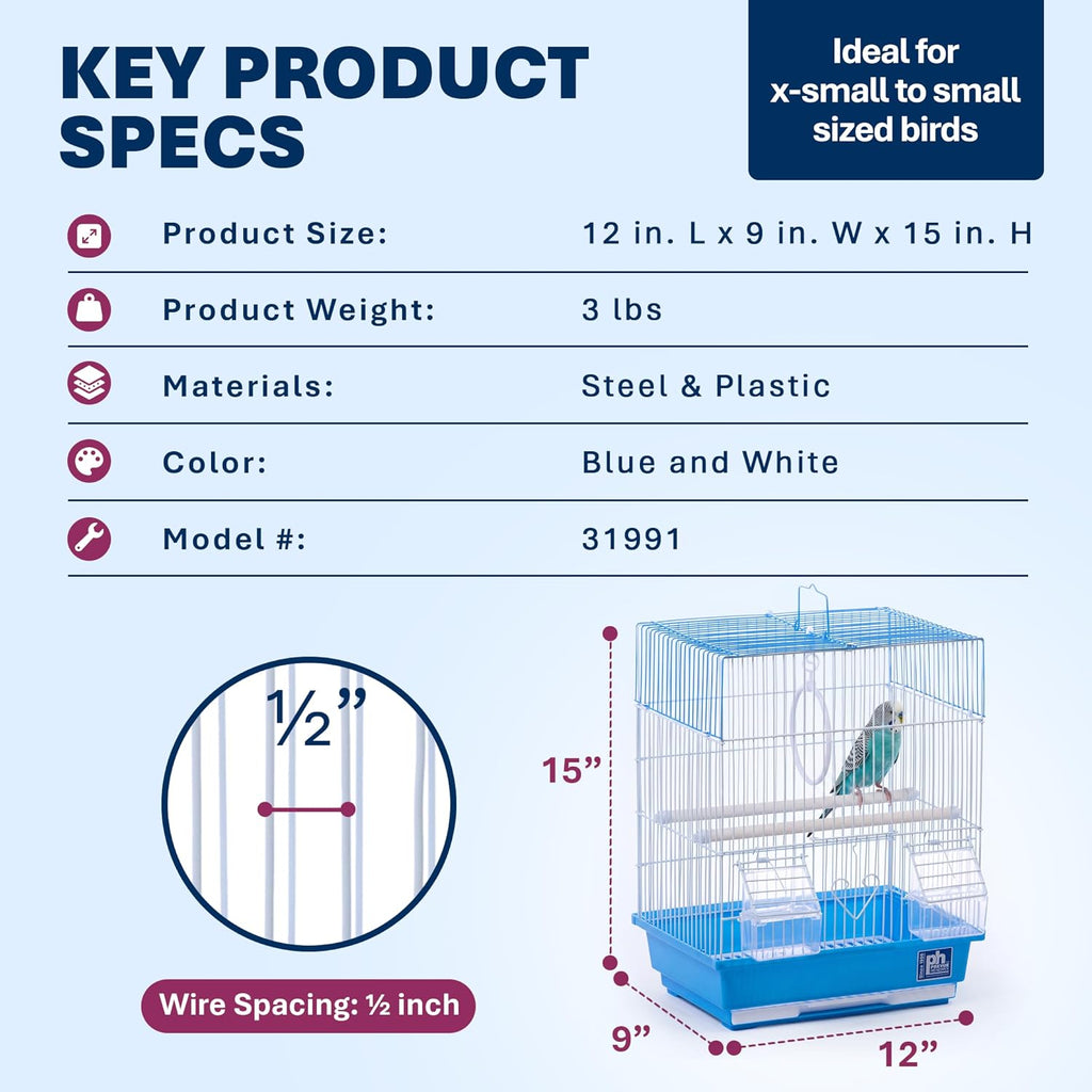 Prevue Pet Products Parakeet Square Roof Bird Cage with Handle - Image 6