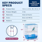 Prevue Pet Products Parakeet Square Roof Bird Cage with Handle - Image 6