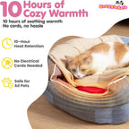 Snugglesafe heating disc inside a cat bed