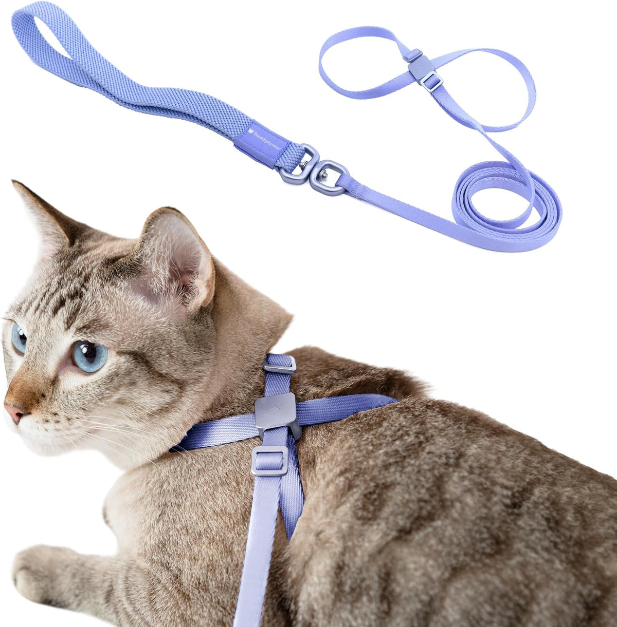 Cat Harness and Leash 2-in-1, Escape Proof Anti-Choking Harness Adjustable Lightweight Leash One-Piece Non-Detachable for Kitten Cats Outoor Walking Training, US IDA Bronze Award (Purple) - Image 15