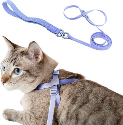 Cat Harness and Leash 2-in-1, Escape Proof Anti-Choking Harness Adjustable Lightweight Leash One-Piece Non-Detachable for Kitten Cats Outoor Walking Training, US IDA Bronze Award (Purple) - Image 15
