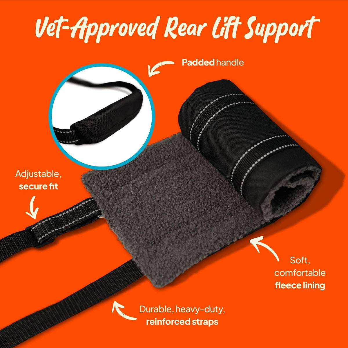 Adjustable straps on Steady Paws dog harness