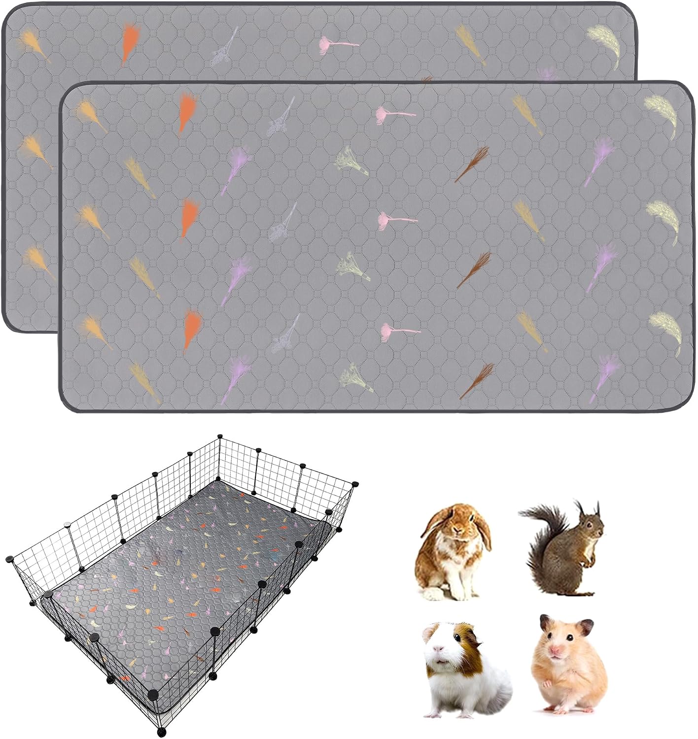 2Pcs Guinea Pig Cage Liners,Guinea Pig Fleece Cage Liners24''X48'' Super Absorbent Washable Pee Pads Reusable for Rabbit Hamster Chinchilla - Image 11