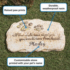 Weatherproof pet grave marker close up detail