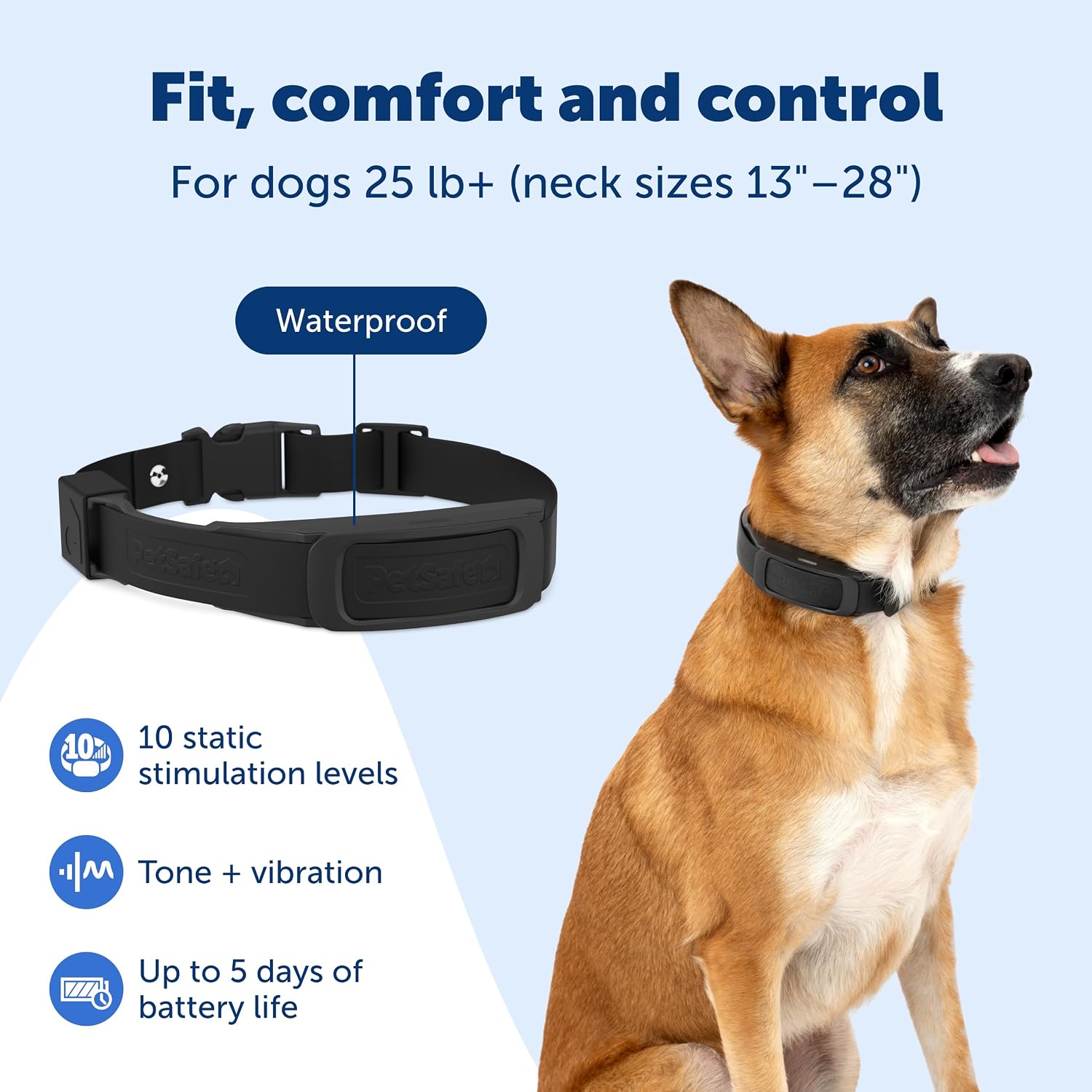 Subscription free wireless pet barrier kit including the main receiver unit and boundary training flags.