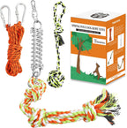 Packaging contents of the imported high energy dog training spring pole kit