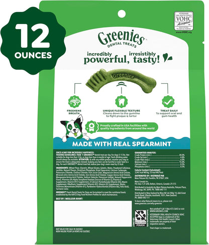 Greenies Dog Treats Veterinarian-Recommended Natural Dental Treats for Dogs, Teenie Size, Fresh Flavor, 12 oz. Pack, 43 Count - Image 10