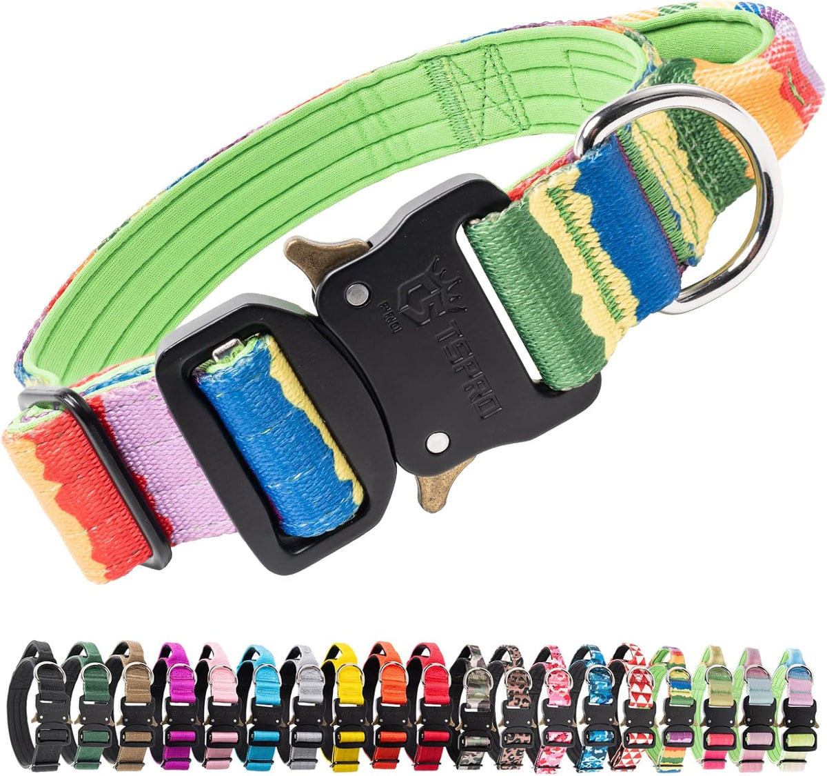 TSPRO Premium Dog Collars Tactical Dog Collar with Handle and Heavy Duty Quick-Release Metal Buckle Durable Thick and Adjustable for Medium to Large Dogs (Orange L) - Image 10