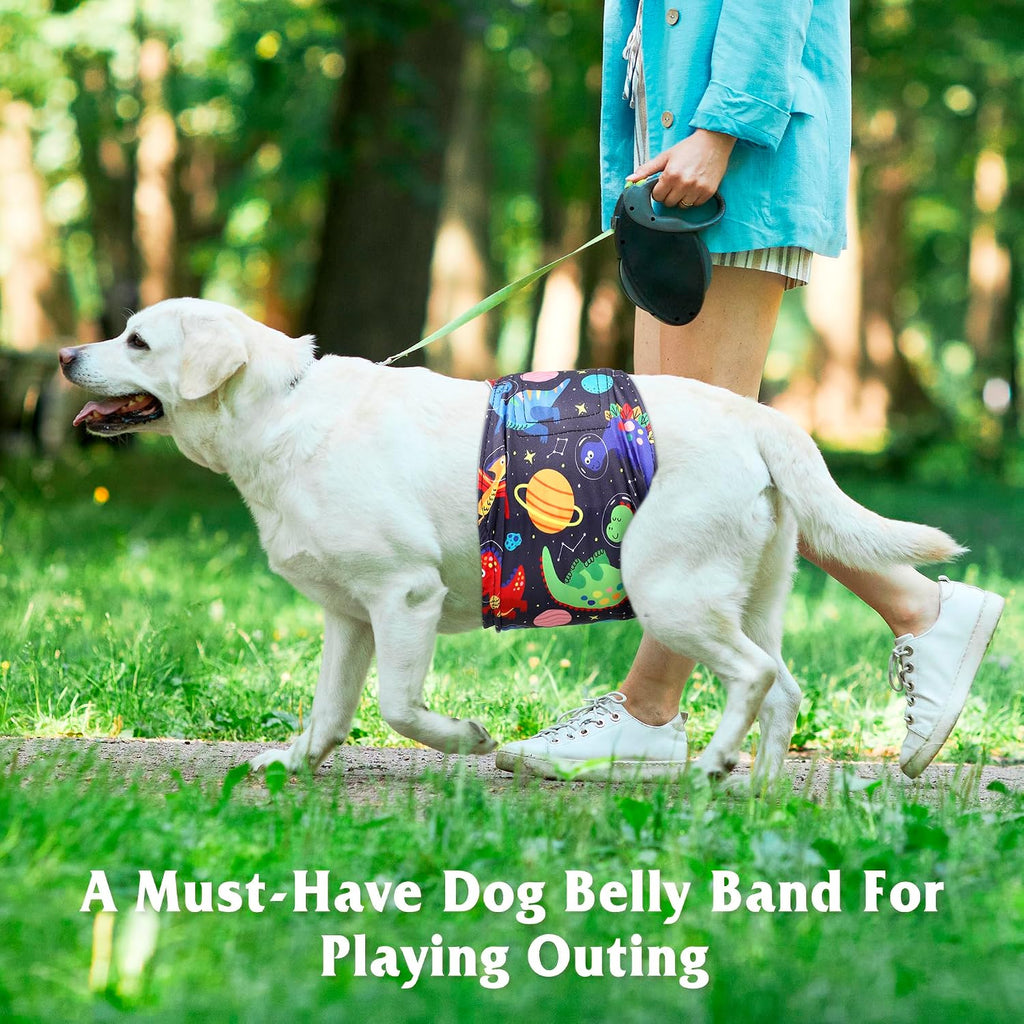 Pilviset washable male dog wraps illustrating the stretchable elastic waist borders